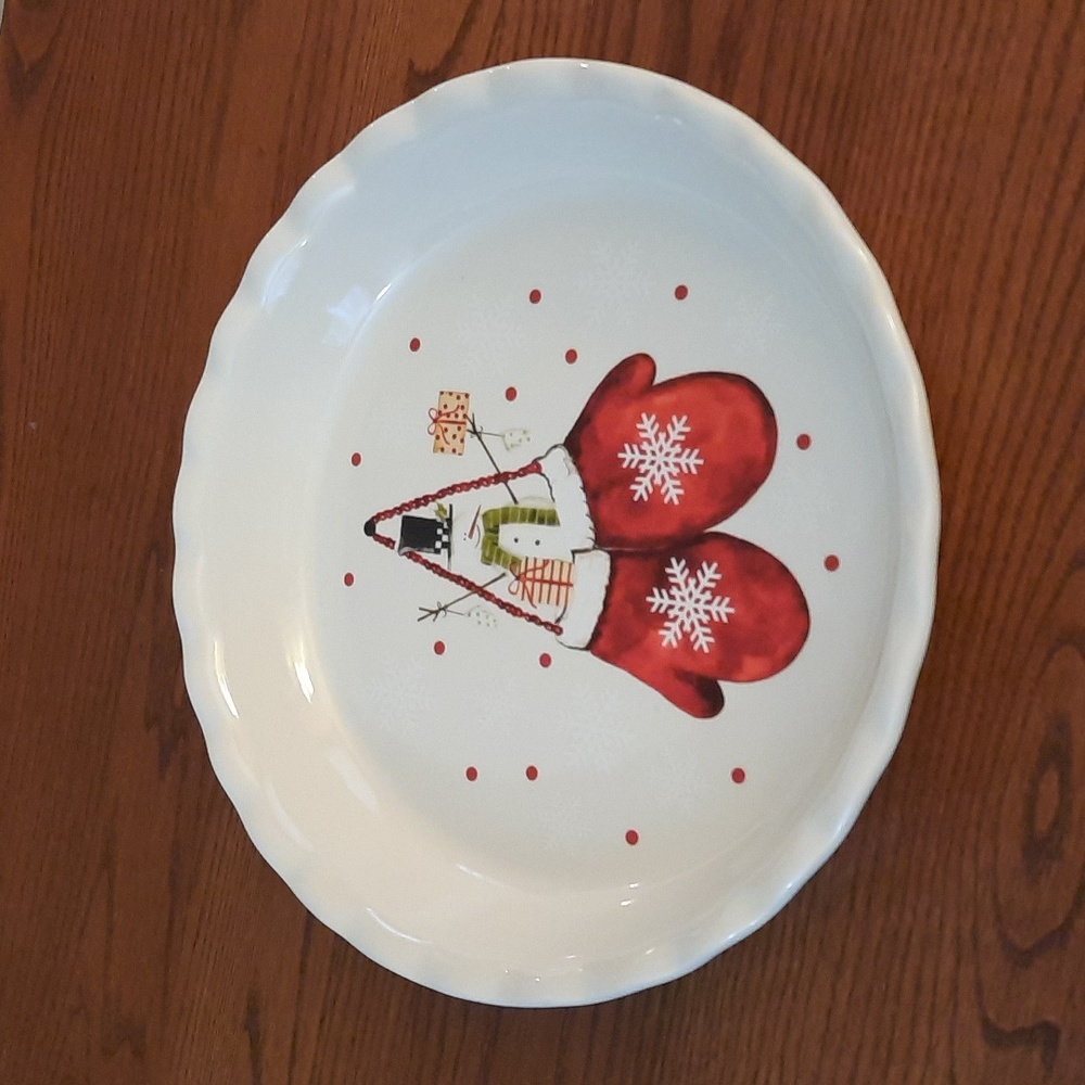 Nantucket Snowman Pie Plate